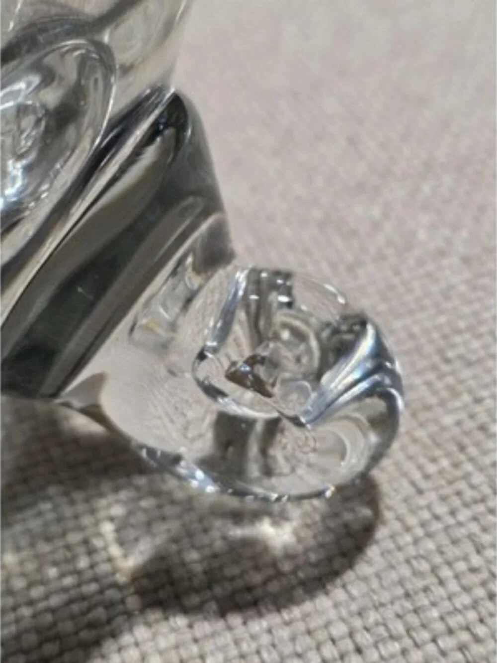 Clear Crystal Hand Blown Pitcher with Handle and Decorative Feet, 6 inches tall